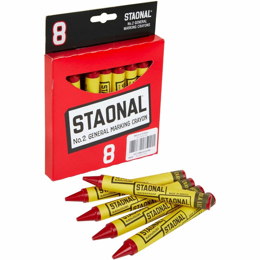 CYO5200023038 - No. 2 marking wax crayons make permanent marks on most surfaces, including cardboard, paper, wood, aluminum and more. Typically used for industrial markings, Staonal Crayons offer a large size so they are long-lasting and easy to find. Crayons are certified AP nontoxic.