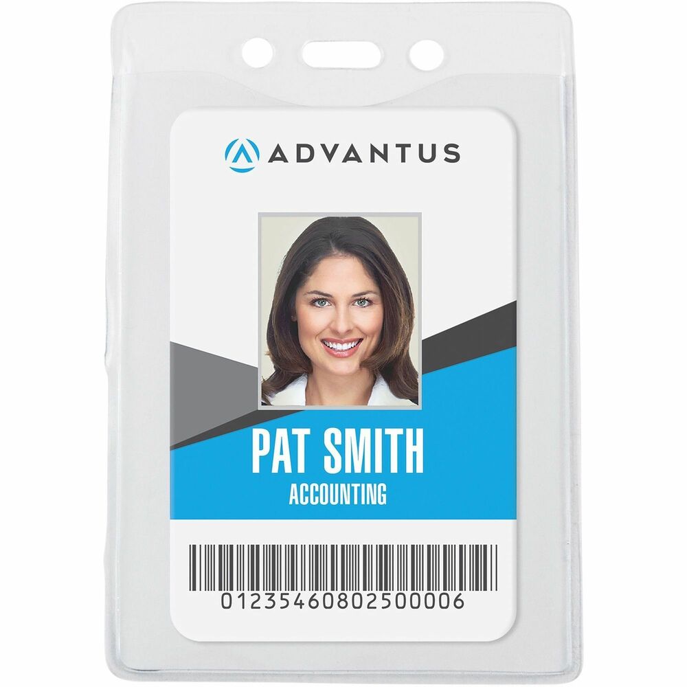 AVT75419 - Vertical badge holders are made of a durable, sturdy vinyl to provide long-lasting use. Badge holders conveniently hold your identification card or name badge. Badge holders have been pre-punched to quickly attach to chains or clips.