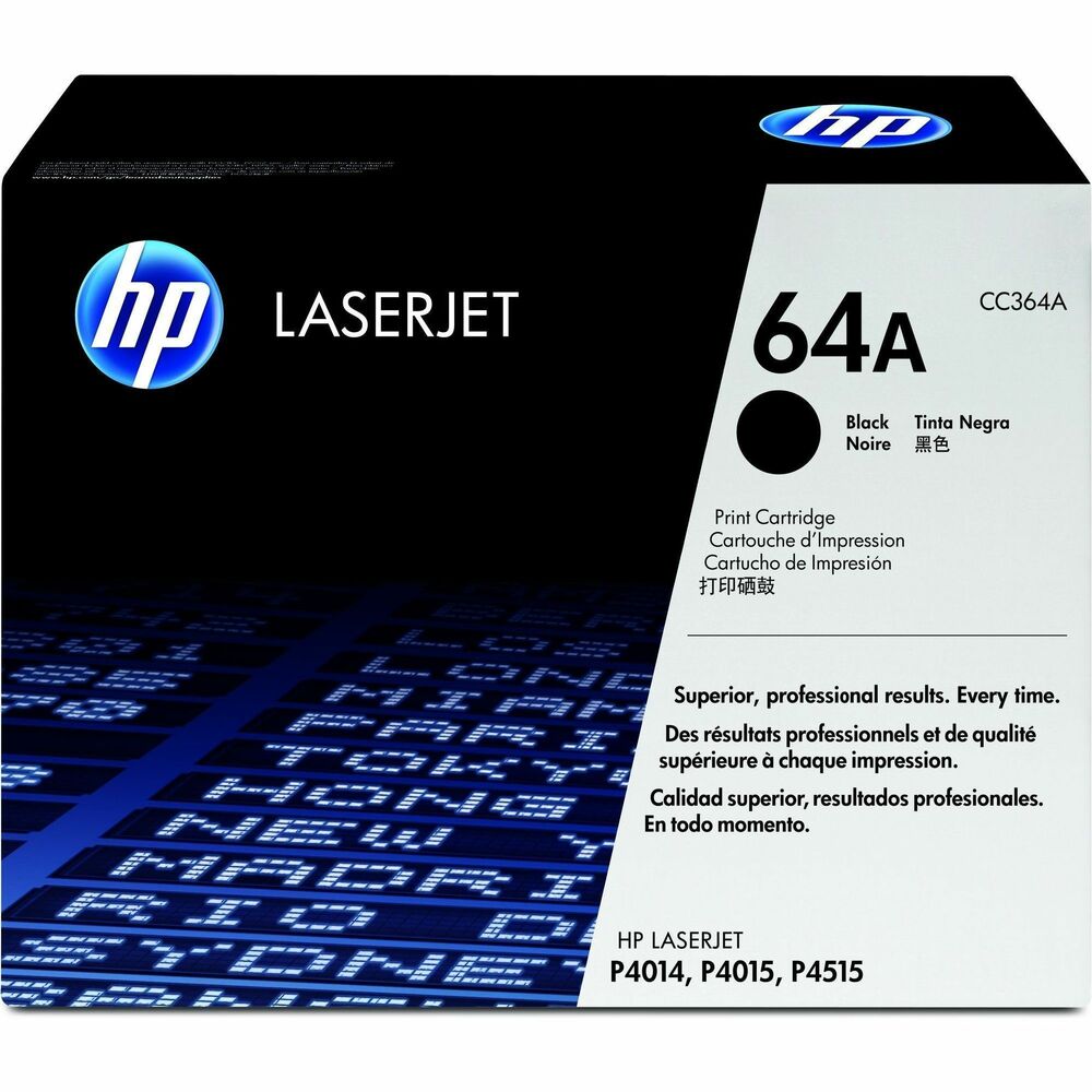 HEWCC364A - Toner cartridge delivers trouble-free printing page after page and consistent results, cartridge after cartridge. Office printing runs smoothly with Original HP cartridges and enhanced toner. Take advantage of supplies tracking and management features of Original HP cartridges - proven reliable in independent testing - to reduce your administrative costs ultimately lower your printing costs. Toner cartridge is designed for use with HP LaserJet P4014n and P4015n. Cartridge yields approximately 10,000 pages. More from the Manufacturer