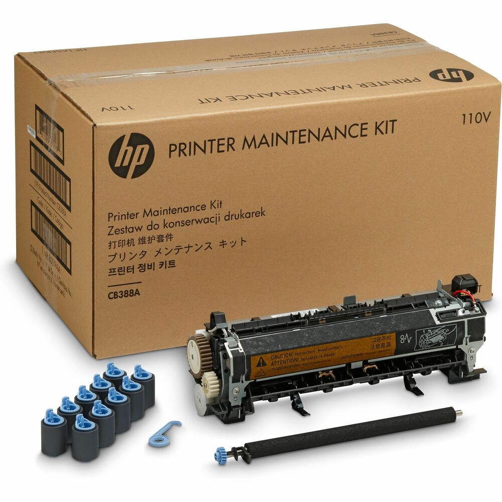 HEWCB388A - Use this maintenance fuser kit to maintain print quality and prevent paper jams in your HP LaserJet P4014 Series, P4015 Series and P4510 Series. 110-volt maintenance kit includes a fuser assembly, transfer roller, tray pickup rollers and gloves.