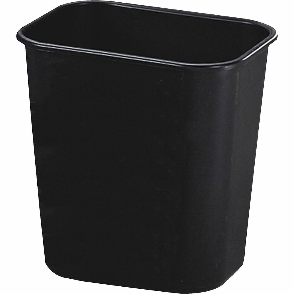 RCP295500BK - Space-efficient deskside wastebasket is durable and easy to clean. It fits under standard desk height even when a swing top (sold separately) is fully extended. All-plastic construction won't chip, rust or dent. Rolled rims add strength. Wastebasket will not mar furniture or floors.