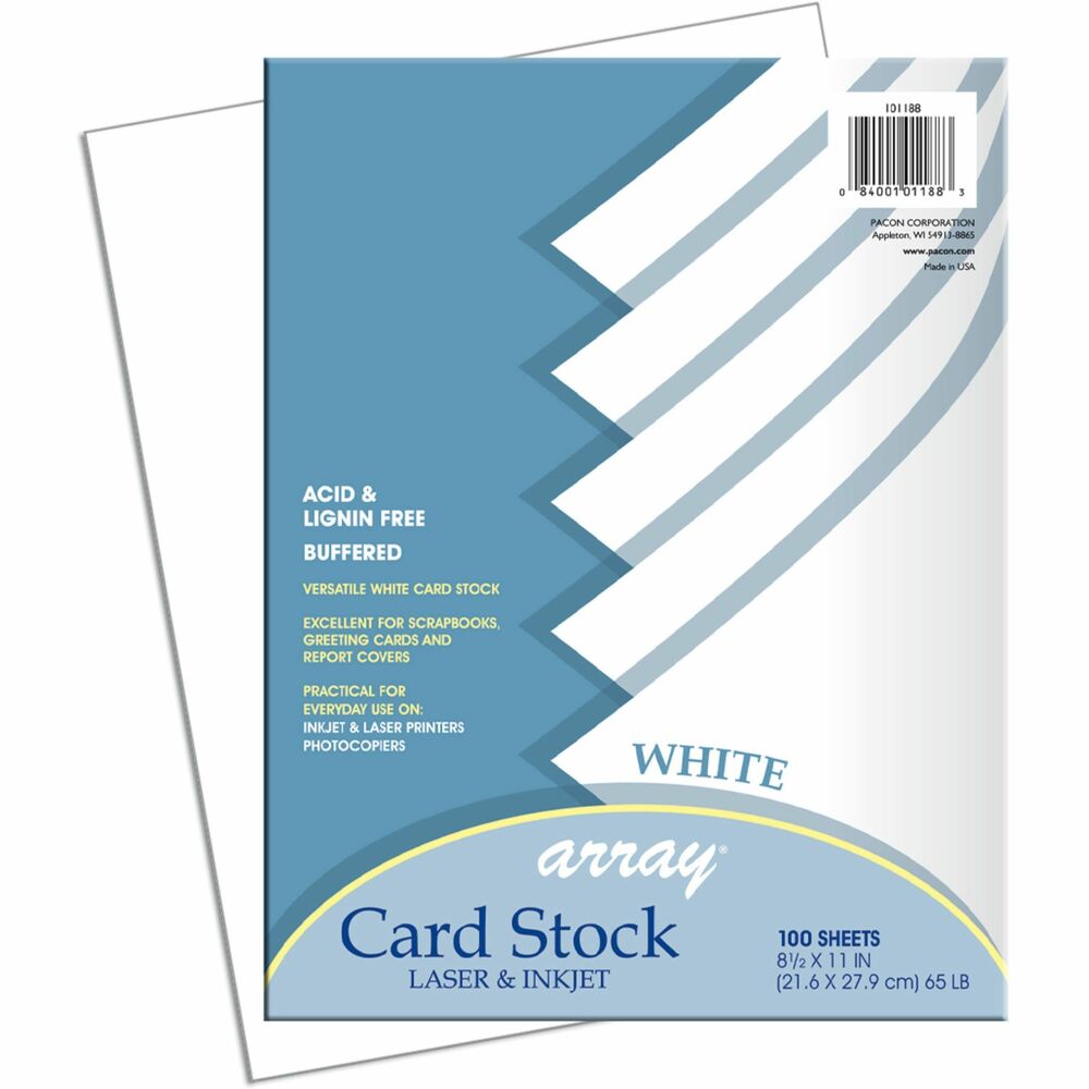 PAC101188 - Heavyweight, 65 lb. cardstock paper is perfect for greeting cards, postcards, report covers, rubber stamping, memory books, flyers and announcements. Cardstock works well in laser and inkjet printers. Paper is acid-free, lignin-free and buffered.