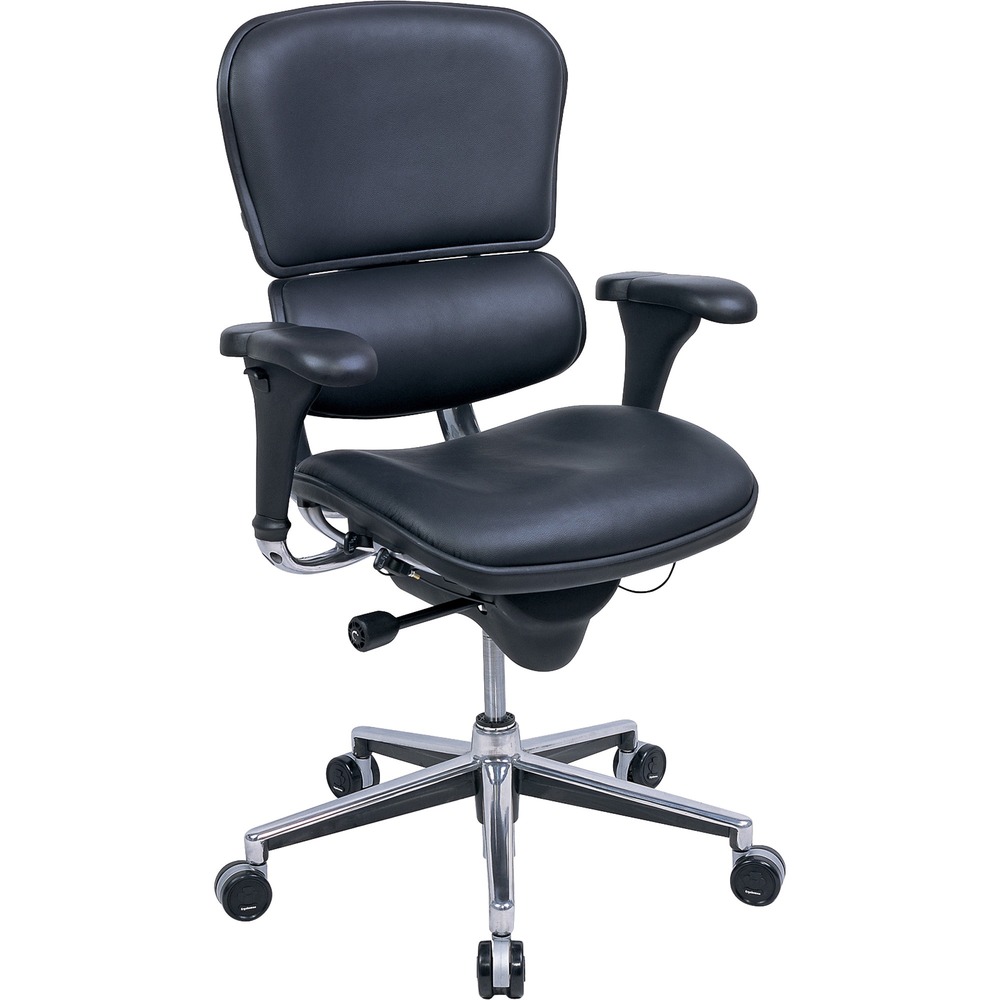EUTLE10ERGLO - Ergohuman Executive Chair combines esthetics, form and function for total ergonomic comfort. Set back in an angle for personalized comfort in reclined position. Raise or lower back height to support your lower back region. Seat-height adjustment sets seat height from 18" to 21-1/2" for your preferred position relative to floor. Seat depth slides relative to back for ultimate, customized seating. Leather-upholstered, padded, waterfall seat with sloping front reduces pressure on the back of the knees. Tilt-tension control with tilt lock allows you to adjust the recline rate based on your weight. Synchro-tilt back reclines in a preset ratio to seat. Depth-adjustable arms slide forward or backward for proper ergonomic positioning. Arm-height adjustment adjusts arm up or down while arm pads angle in or out. Leather-upholstered chair is a perfect combination of high-quality material and ergonomic support.