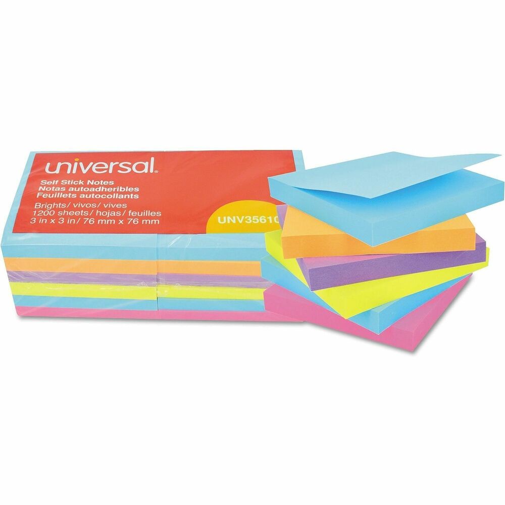 UNV35610 - Make quick notes, leave yourself reminders, color-code your files or index your reading materials. Notes stick securely to most surfaces and removes cleanly without residue. Great for the office, classroom and home. Product offers a convenient and efficient solution for everyday note-taking needs.   
