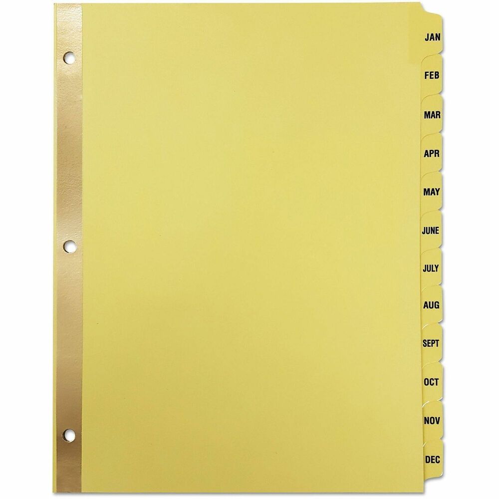 UNV20814 - These deluxe preprinted plastic coated tab dividers come reinforced with binding and plastic coated tabs, ensuring duability when using. Preprinted titles save you time, no need to write and organize them yourself. Comes equipped with three-hole punches for use in standard ring binders. Perfect for use in office, work, school, home and more.