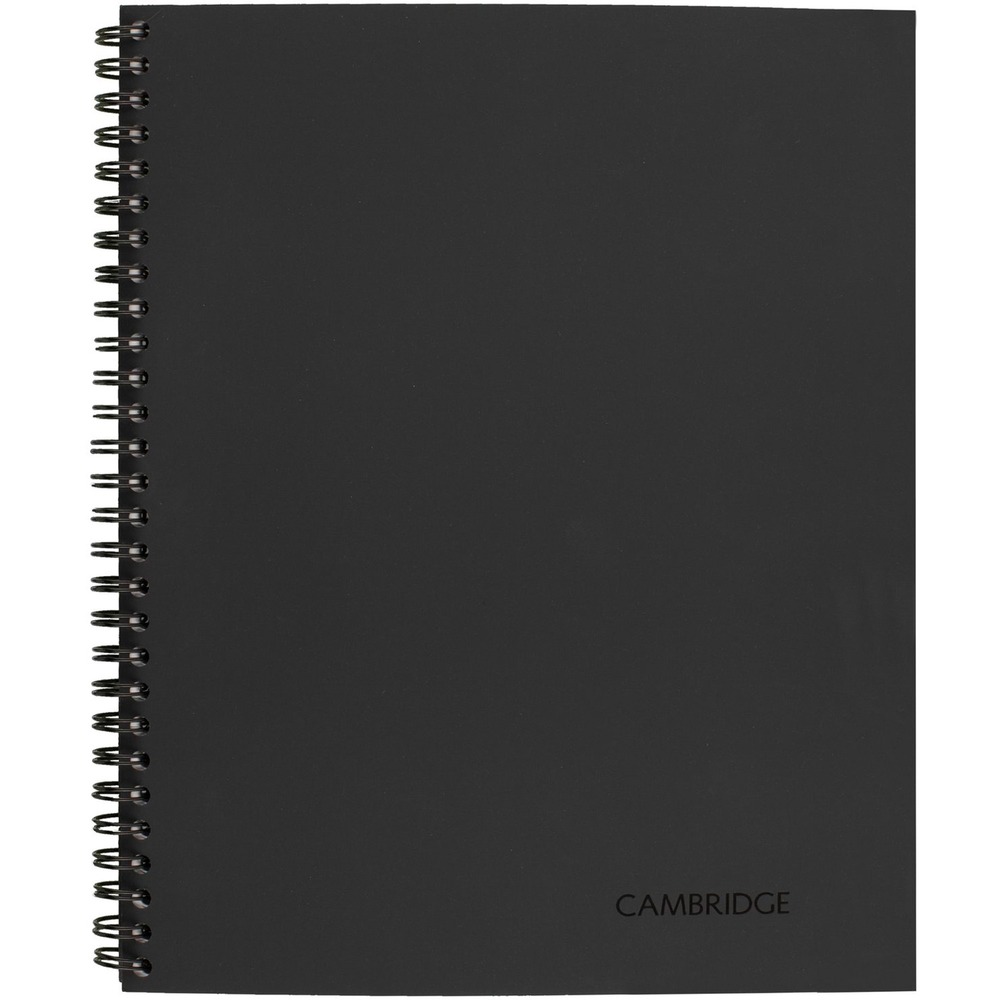 MEA06062 - Business notebook features a professional, flexible cover with foil-stamped black linen and black twin-wire binding. Premium, 20 lb. bond paper is college-ruled with 9/32" line spacings and a 1-5/8" left margin. Perforations allow easy, clean removal. Wire-bound book contains 80 sheets in a one-subject format.
