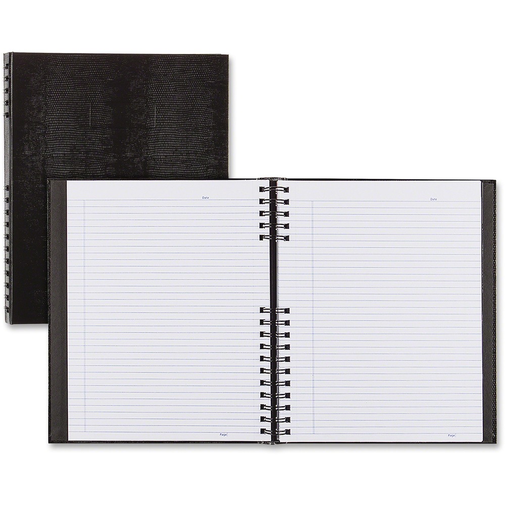 REDA10300BLK - 300-page notebook with a lizard-like cover is twin-wire bound to allow the book to lie flat on your desk for easy handwriting. Pages are microperforated for clean and consistent removal without worry of tearing the page. Index sheet helps you keep track of important pages to find them easily when needed. Interior storage pocket offers a convenient way to organize your loose papers and documents. Notebook is perfect for use at work, school, home and more.