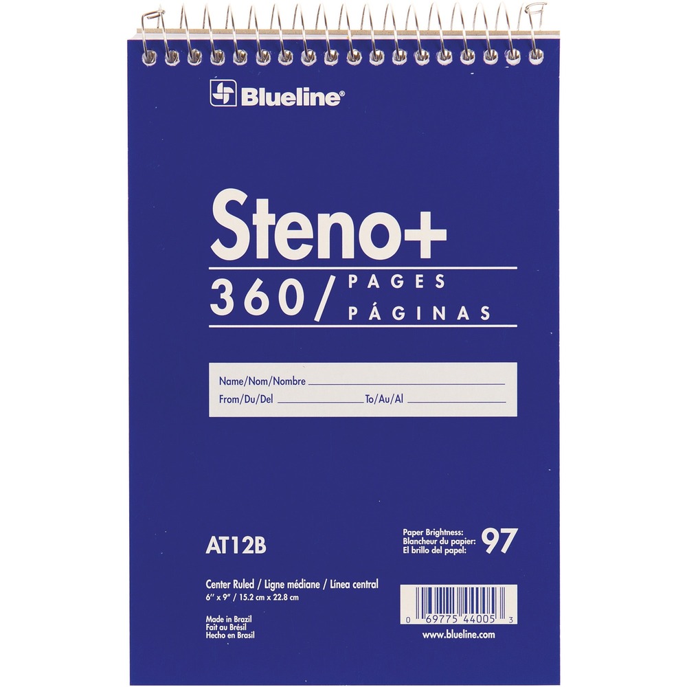 REDAT12B - 360-page steno pad has top wire binding to open completely and for an easier handwriting experience. Margin-free format allows you to write on the entire page to help you use less pages. Front label area includes a space for your name and date for quick identification. Steno pad is perfect for note-taking, shorthand writing, lists and more.