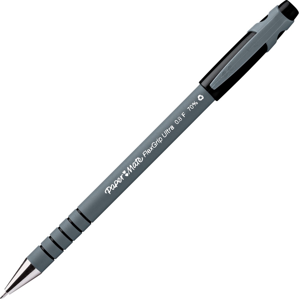 PAP9680131 - Flexgrip Ultra Ballpoint Pen features a comfortable rubberized barrel with gripping rings for secure handling. Lubriglide ink provides smooth writing and bold, vivid lines. Refillable pens are made with a high percentage of pre-consumer recycled material.