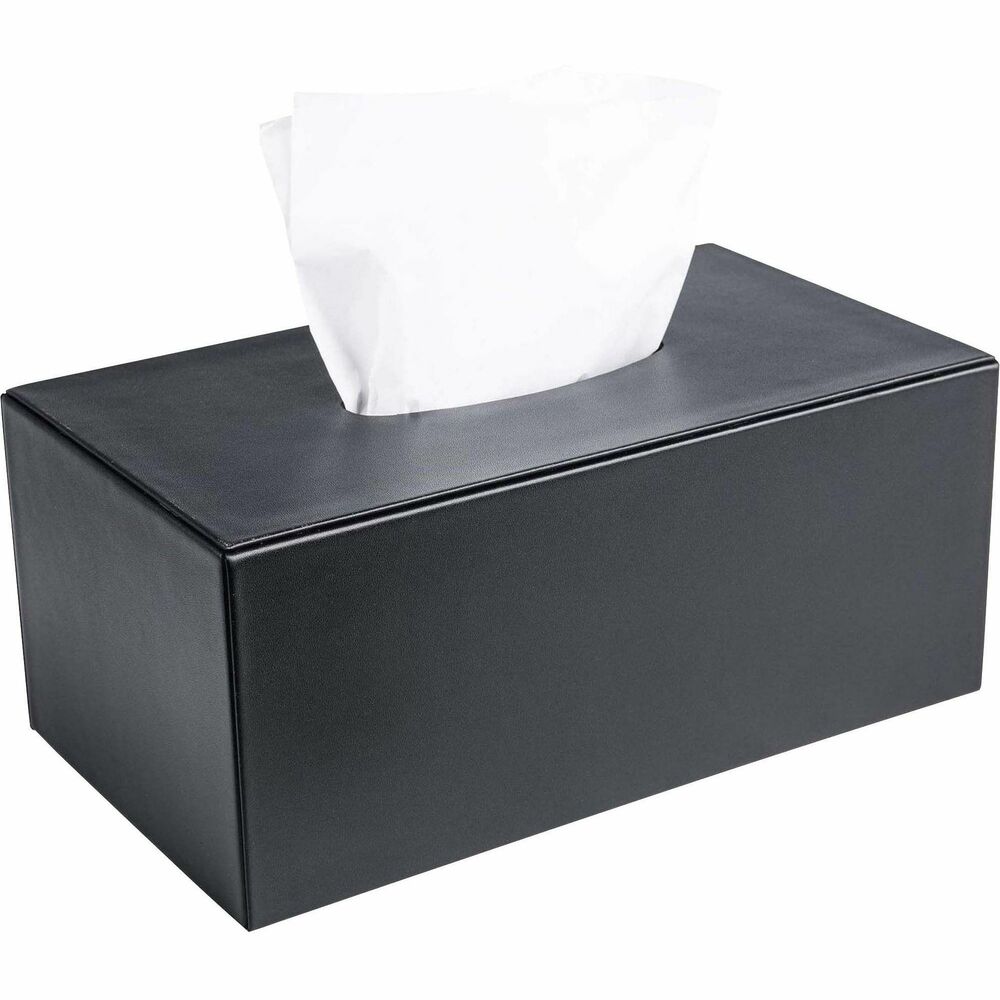DACA1077 - Tissue Box Cover features an easy-to-use design that slides on and off of your tissue box to quickly replace depleted tissues. Top-grain leather adds professional style to any work space. Tissue box cover is designed for wider tissue boxes of major brands (not included).