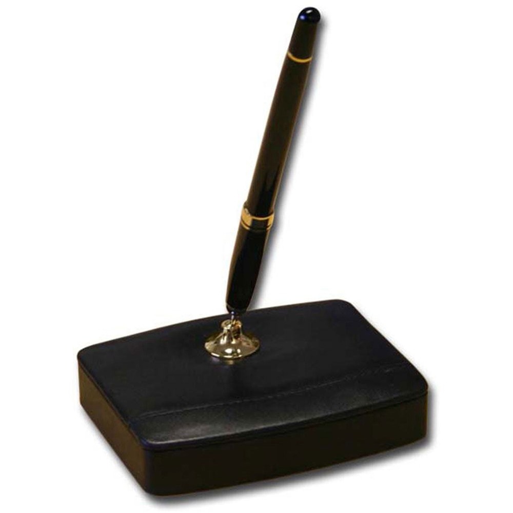 DACA1025 - Single pen stand with gold accents features a top-grain leather exterior for a timeless way to provide your guests with a writing utensil. Smooth velveteen lining on the bottom offers excellent protection where you need it most. Pen stand with included rolling ball pen is compatible with Pentel Excalibur, Itoya and Mont Blanc 163 rolling ball pen refills (sold separately).