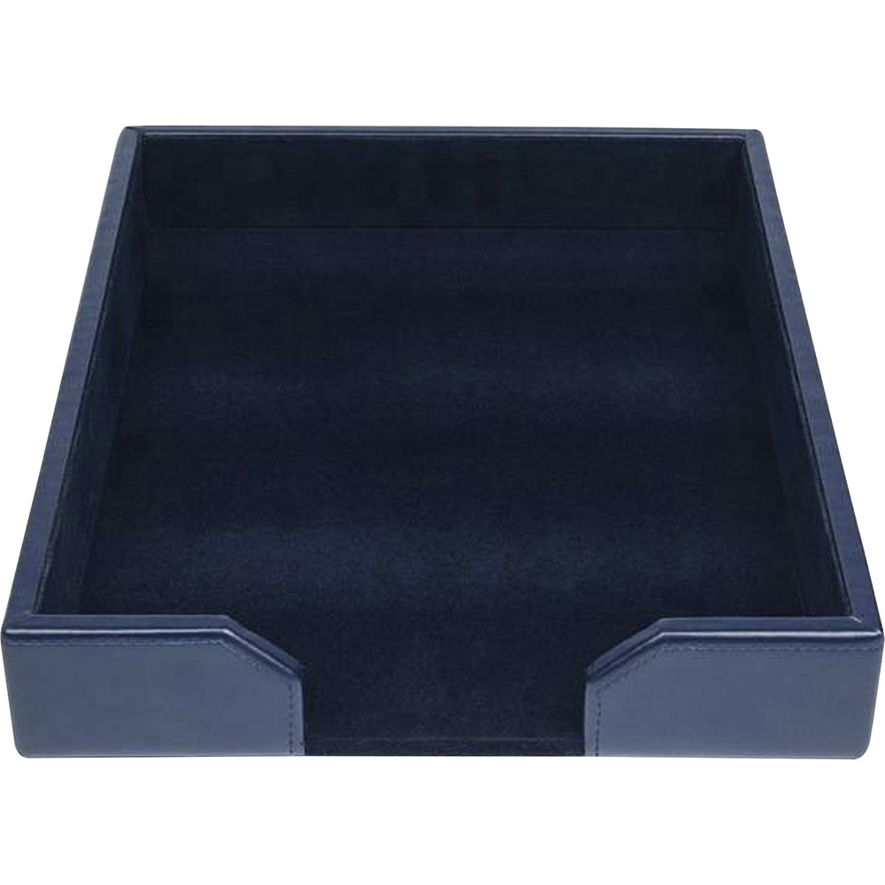 DACA5001 - Letter Tray features a notched-front design to keep letter-size documents safe, sound and organized. Bonded leather with felt lining adds professional style to any work space. Soft velveteen protects surfaces from scuffs and scratches.