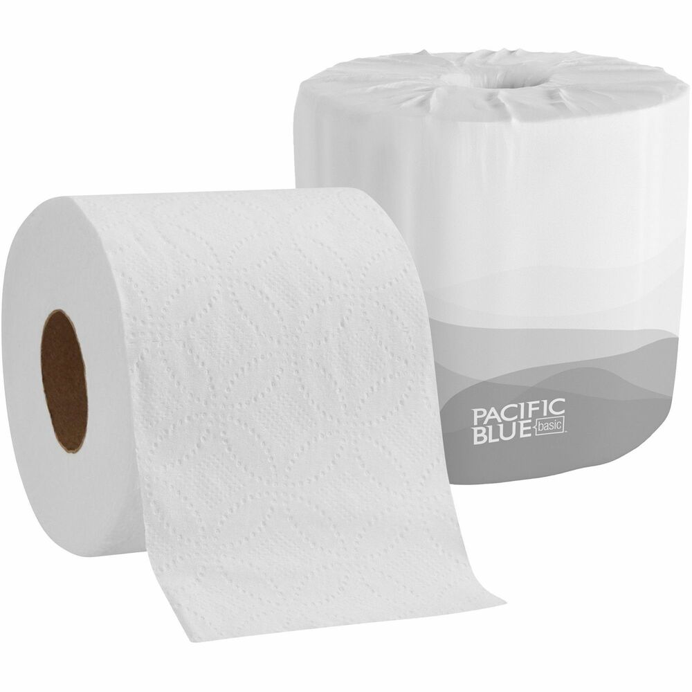 GPC1988001 - This soft, absorbent, white two-ply bath tissue with elegant iris emboss offers quick absorbency, durability and thickness. Guests, tenants, patients, customers and employees will notice the quality and reliable performance. Each roll contains 550 sheets. Each sheet measures 4-1/20" x 4". Tissue comes in a convenient, gravity-fed dispensing carton. EPA-compliant bath tissue is made with a high percentage of recycled material.