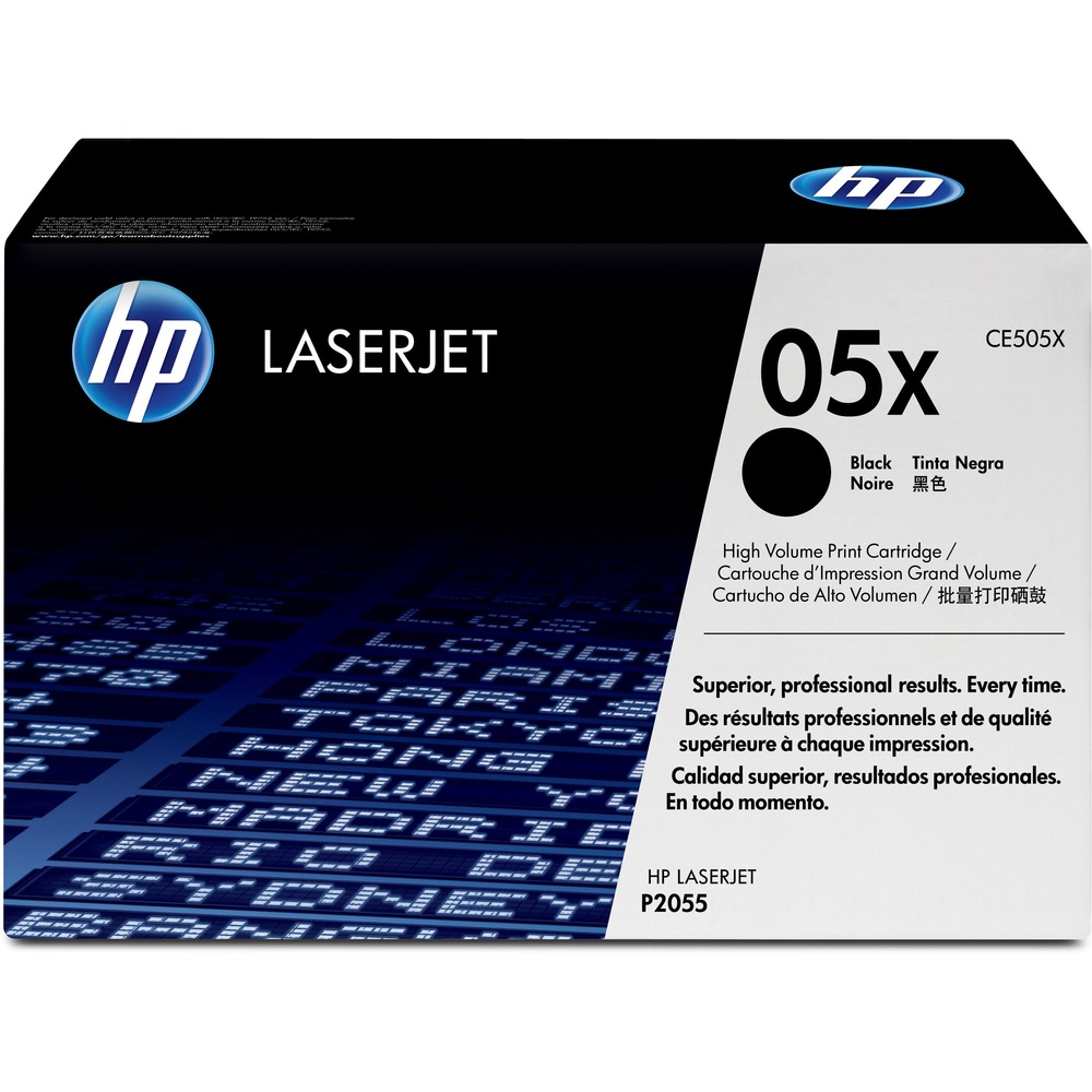 HEWCE505X - Toner cartridge features built-in intelligence that ensures maximum reliability so you can avoid the wasted time and money of cartridge problems and reprinting. Its consistent toner particle size enables precise placement and control. Energy-efficient design keeps your operating costs at a minimum for increased savings. Easy-to-use design allows simple cartridge replacement for trouble-free use. High-yield toner cartridge is designed for use with HP LaserJet P2055d, P2055dn and P2055x. Cartridge yields approximately 6,500 pages. More from the Manufacturer