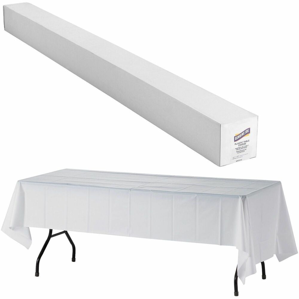 GJO10324 - Roll of banquet-size table covers provides considerable savings over pre-cut table covers. Unwrap as much as you need and cut. The 0.02mm table cover is made of plastic.