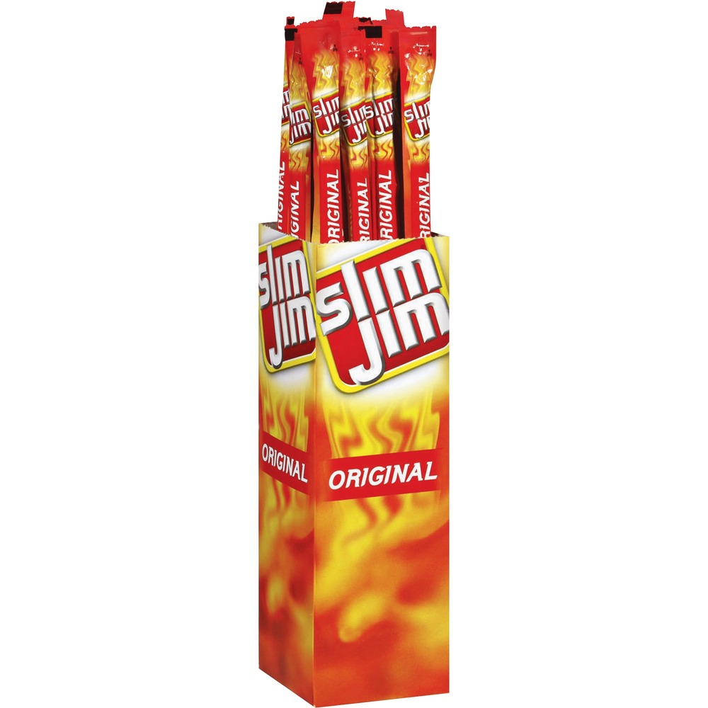 CNG1170 - Giant Slim Jim Snack offers a convenient one-of-a-kind meat with an intense flavor. Great for the breakroom or on-the-go snacking.