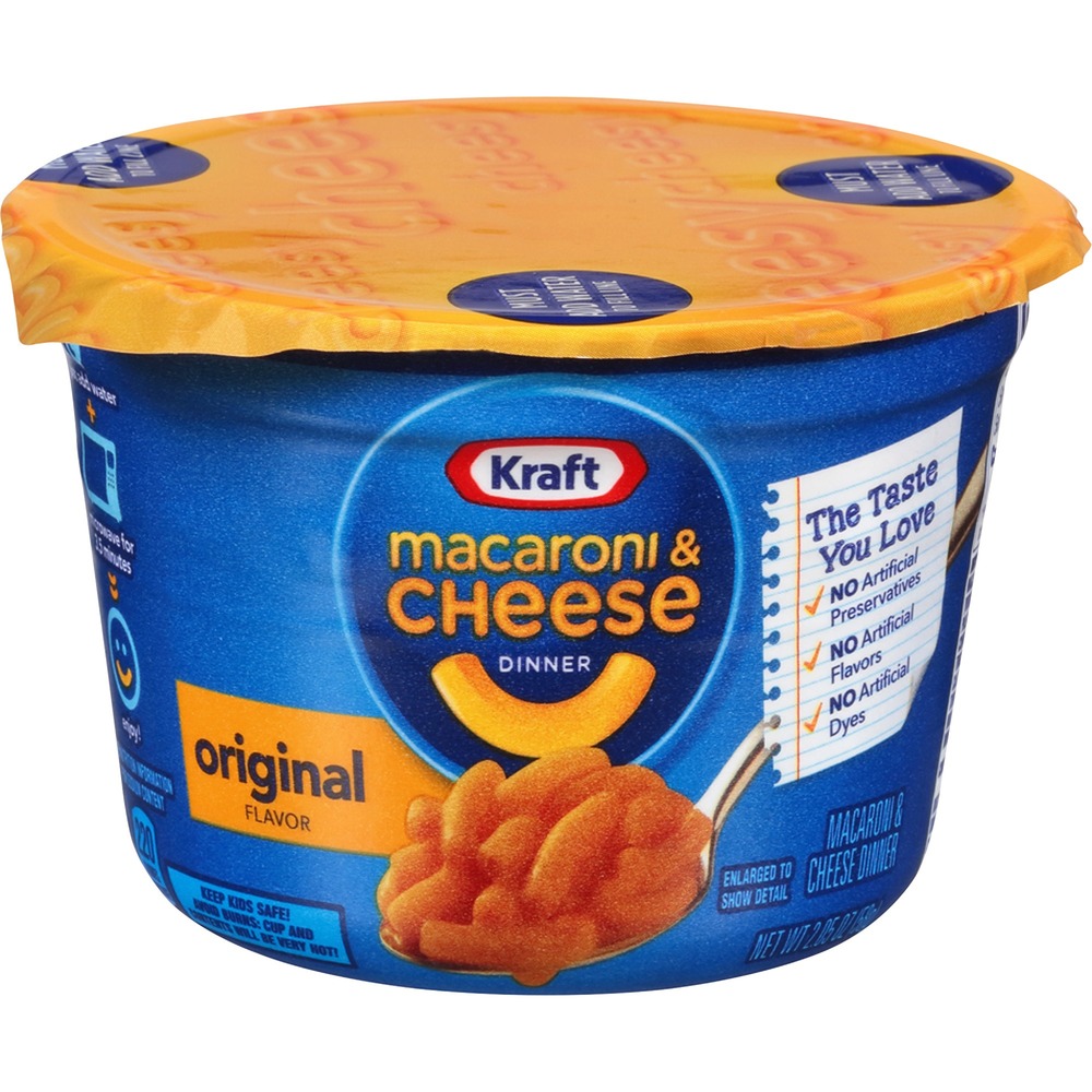 KRF10870 - Kraft EasyMac Cups offer a quick way to provide a hot meal option with a delicious, cheesy taste. Microwavable cups are ready in minutes.
