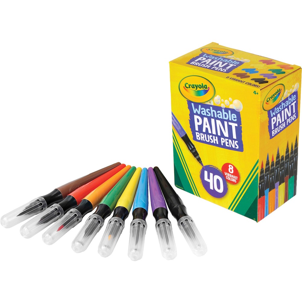 CYO546203 - Paint Brush Pens are perfect for any art project. Applicator features a unique no-drip design and provides smooth continual flow of paint. They require no squeezing so you have no leaking and less mess. Washable Paint Brush Pens are nontoxic.