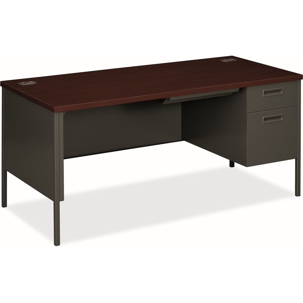 HONP3265RNS - This desk with a right pedestal is part of the Metro Classic Series, a forward-thinking flashback that marries 1960s styling with today's technology and offers excellent performance with best-in-class construction, easy-care laminate tops, built-in wire management and more. With tubular steel legs painted to match the desk body, Metro Classic gives you a clean look from top to bottom. Pedestal features Tru-Fit mitered drawer fronts for precision alignment when closed. Contract-grade, multi-ply laminate stands up to scratches, spills, stains and boiling liquids. Recessed, plastic drawer handles are color-matched to the HON core paint color. The reinforced, double "O" frame for an inner structure keeps desk solid and sturdy for years of use. All drawers lock by securing the center drawer; lock core can be changed as security needs require. High-sided file drawer accepts hanging files without hangrails. Box drawer is equipped with 3/4-extension, steel ball-bearing suspensions.