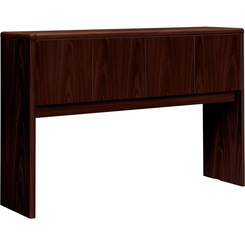 HON10732NN - Stack-on storage adds overhead storage to 60" wide credenzas or returns in the HON 10700 Series Laminate Wood Desk Collection, which offers an upscale contemporary design, elegant lines, stylish accent details, durable laminate surfaces and quality construction. Premium, multilayer, high-pressure, Mahogany laminate surface resists water, scratches and most solvents. Hardwood accent trim is produced using a multistep finishing process and adds an elegant touch appropriate for upper-management offices. Inside storage includes two 25-3/4" wide x 12-7/8" deep x 12" high compartments. Stack-on storage is also equipped with self-closing, adjustable hinged doors and valance to hide a task light (sold separately). Clearance between storage and your worksurface is 19-3/4".