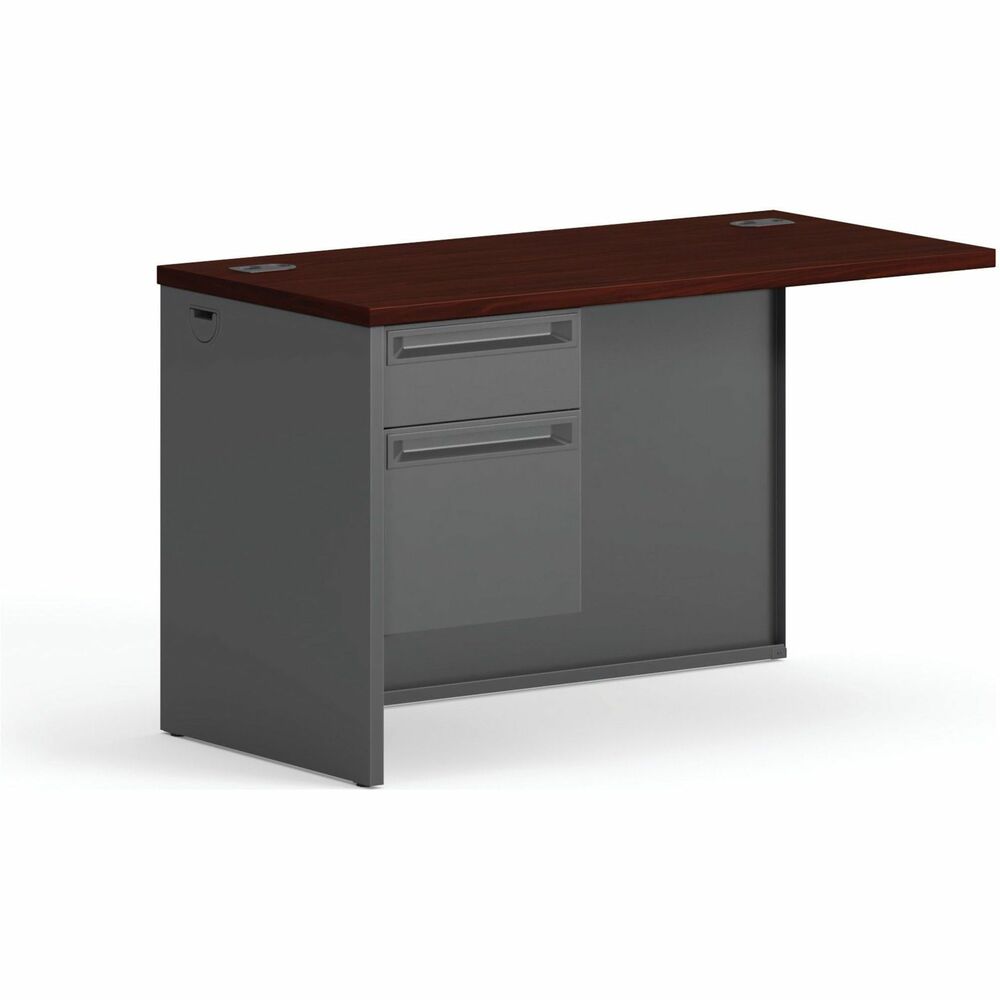 HON38216LNS - Modular steel desking combines your choice of easy-care laminate tops with sturdy steel body for a complete desk solution that's both attractive and durable. Mahogany laminate tops feature visually appealing rounded edges for a polished look and enhance your comfort. Wire management is made easy with cord-management grommets on desks and end panels to facilitate cable connections between desks. Desking also features steel ball-bearing suspension in all box and file drawers, "Tru-fit" mitered drawer fronts for better visual alignment, one pencil tray per unit except returns, and full-extension, triple-tied cradles on all file drawers for full access to interior contents. Desking meets or exceeds applicable ANSI/BIFMA standards.