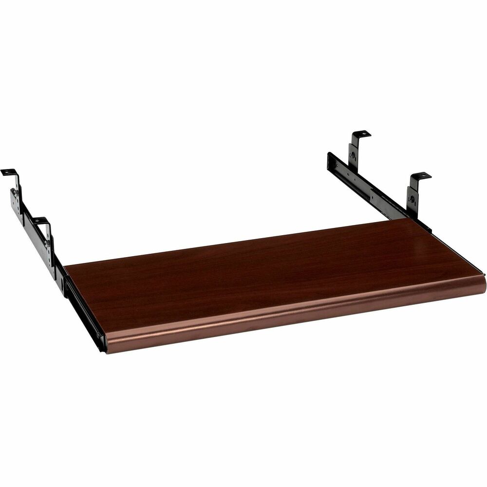 HON4022N - Keyboard platform is designed to fit the HON 10700, 10600, 11500, 10500,38000, 94000, Voi and Valido Series deluxe modular desking. It can be positioned at 2" , 2-1/2" , 3" or 3-1/2" below bottom of worksurface. Minimum clearance for mounting is 22-7/8" wide x 17" deep. Design will not fit on a 37" x 24" corner worksurface. Keyboard platform features a laminate finish to blend with your decor.
