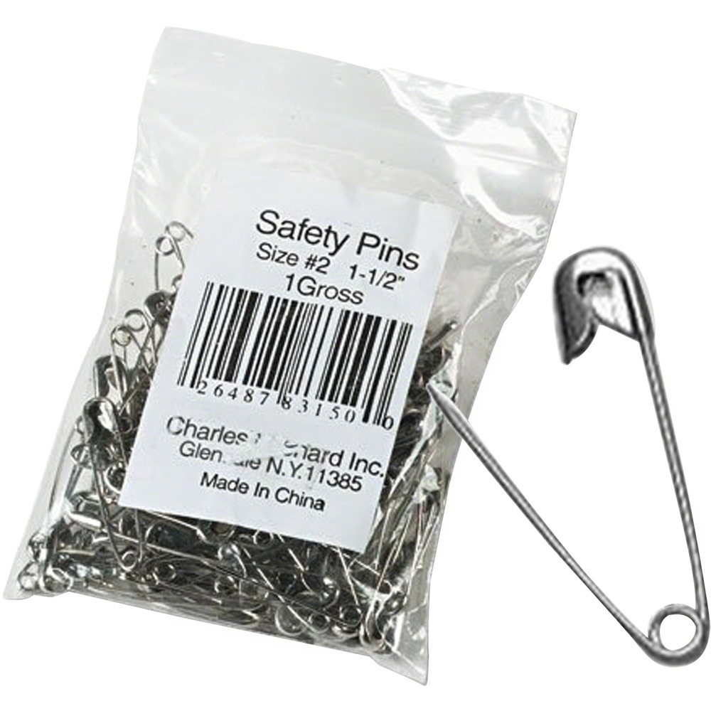 LEO83150 - Nickel-plated steel safety pins feature rust-resistant finish. Smooth sharp points allow easy penetration. Traditional design is easy to use.