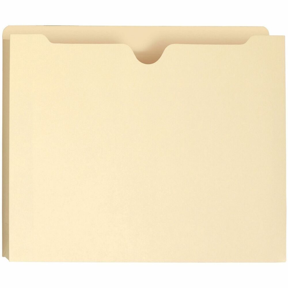 SMD75605 - 100 percent recycled file jackets are designed for storing charts, photos and bulky documents that do not fit traditional file folders. Made from acid-free, 11 point stock. Full-height sides keep materials from slipping out. Reinforced straight-cut tabs are perfect for frequently used files. Each file jacket expands 2" and contains a high percentage of recycled material.