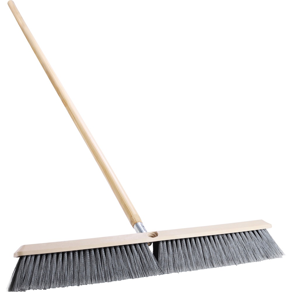 GJO60467 - Floor Sweep and Handle combo features a wood block that is double-filled with a heavy polypropylene center and flagged polypropylene around the outside. 24" wide floor sweep is designed to pick up both fine and medium particles. Heavy-duty, all-purpose floor sweep also includes a 1-1/4" x 60" hardwood handle that provides sturdy workability. Replacement handle is sold separately.