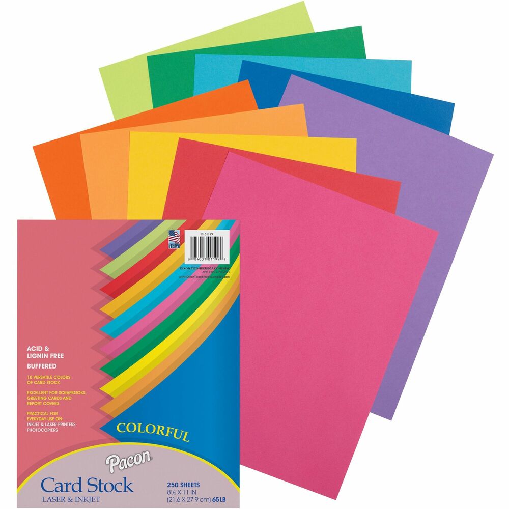 PAC101199 - Heavyweight, 65 lb. cardstock paper is perfect for greeting cards, postcards, report covers, rubber stamping, memory books, flyers and announcements. Cardstock works well in laser and inkjet printers. Paper is acid-free, lignin-free and buffered.