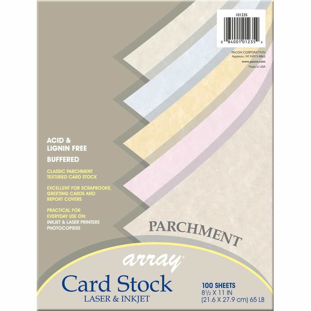 PAC101235 - Heavyweight, 65 lb. cardstock paper is perfect for greeting cards, postcards, report covers, rubber stamping, memory books, flyers and announcements. Cardstock works well in laser and inkjet printers. Paper is acid-free, lignin-free and buffered.