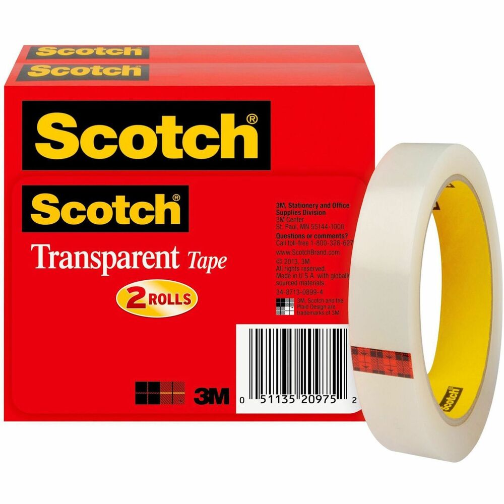 MMM6002P3472 - Scotch Transparent Office Tape is a glossy tape that is crystal-clear for a professional appearance. Instant adhesion delivers excellent holding power for your most critical taping tasks. Clear when applied, it doesn't yellow with aging. Tape pulls off the roll smoothly and cuts easily. It is ideal for multipurpose sealing, label protection, general-purpose wrapping and mending. Tape is also photo-safe (determined in accordance with ISO Standard 18916). More from the Manufacturer