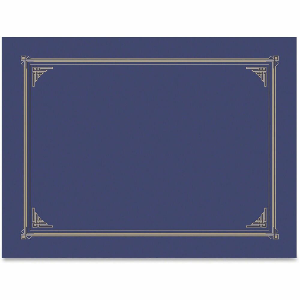GEO47401 - Present award certificates in this distinctive certificate document cover with gold foil-embossed trim. Each cover holds 11" x 8-1/2" , 10" x 8" or A4-size documents, photos and certificates. Regal border design is gold foil-stamped on 80 lb., metallic stock.