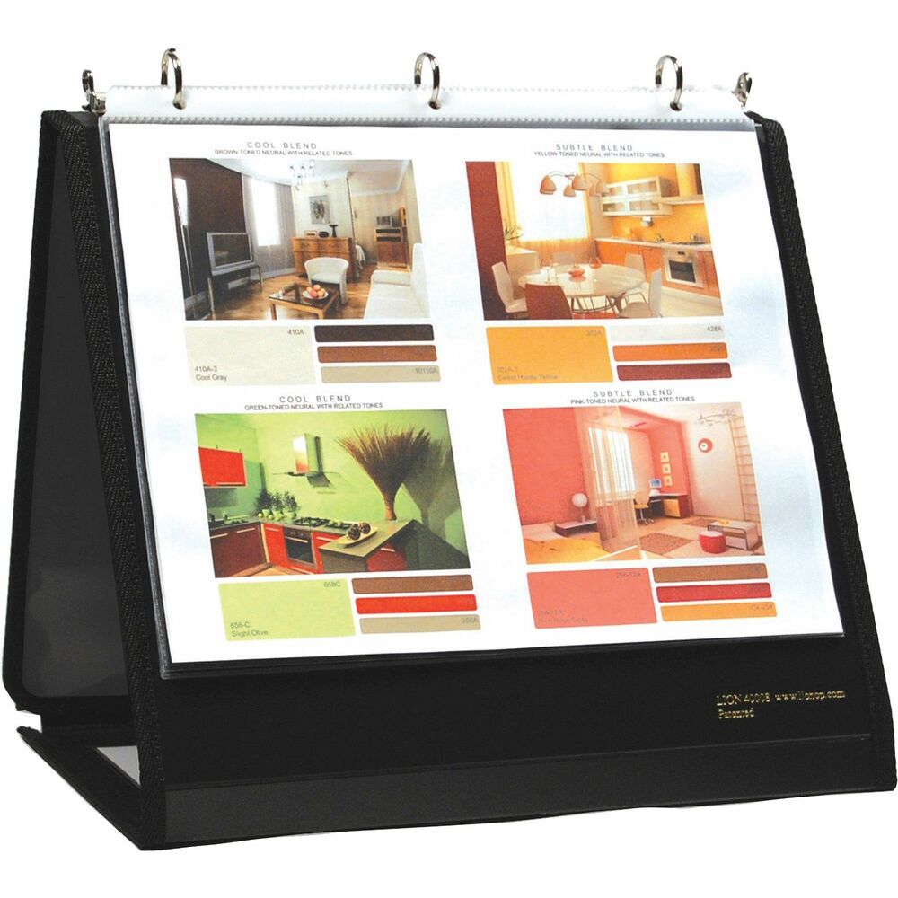LIO40009BK - Sturdy ring binder easel sets up easily for presentations on your tabletop. It includes 10 letter-size refill pockets with black insert sheets. Portable flip-chart easel is built with durable framework and finished with an attractive sewn border. The 1-1/2" durable rings with open and close mechanism can hold up to 40 refill pockets that equate to 80 views. Customize the full-size view pocket on cover of this easel display binder is you please. Insta-Cover Ring Binder Easel also includes a spine label and a business card pocket. It is ideal for tabletop literature display, workshop presentation, store catalog display, training sessions, sale/marketing reviews and project presentations. It also works great as a photo and art display easel since refill pockets are acid-free and photo-safe. Easel is made from recyclable polypropylene.