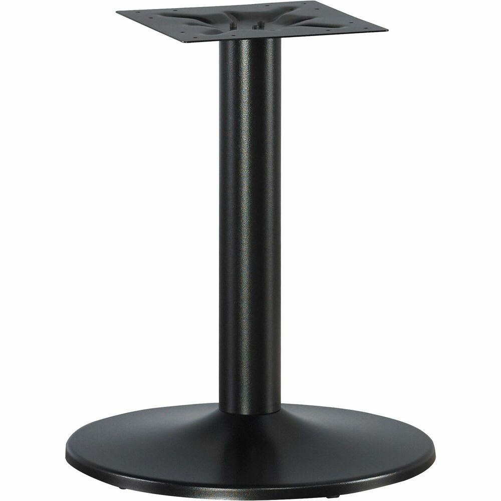 LLR87241 - Steel base is designed for use with Lorell Essentials Series Wood Laminate Tabletops that measure 42" or 48" in diameter. Sturdy round base offers dependable support for your meeting needs and matches both the Mahogany and Cherry laminate tabletops. Tabletop attaches easily to the stem of the base with included hardware. Top and base are sold separately.