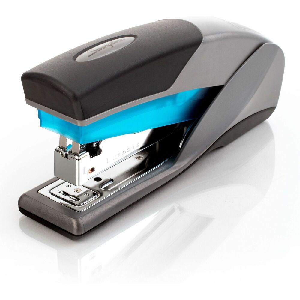 SWI66404 - LightTouch Reduced Effort Stapler simplifies stapling two to 20 sheets. Stapler is engineered for smooth, easy operation, and excels at low sheet counts. For best performance, use Swingline S.F. 4 Premium Staples. Full-strip stapler design accommodates full strip of 210 staples. Soft grip surfaces enhance feel and control for desktop or handheld use. Made with a durable plastic housing and metal mechanism.