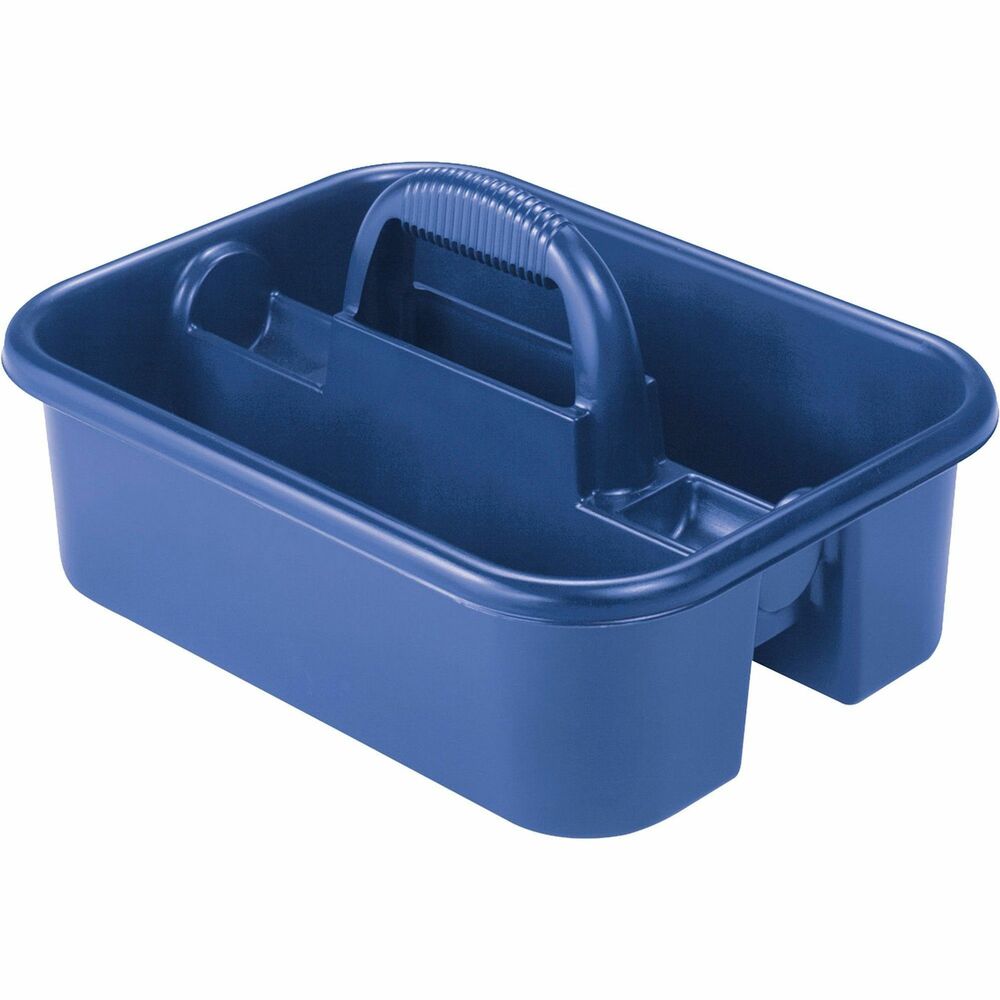 AKM09185BLUE - Handheld Tote Caddy holds tool and supplies. Deep compartments hold loose parts, cleaning supplies or tools for easy transport. Caddy is made of molded industrial-grade polymers for durability.