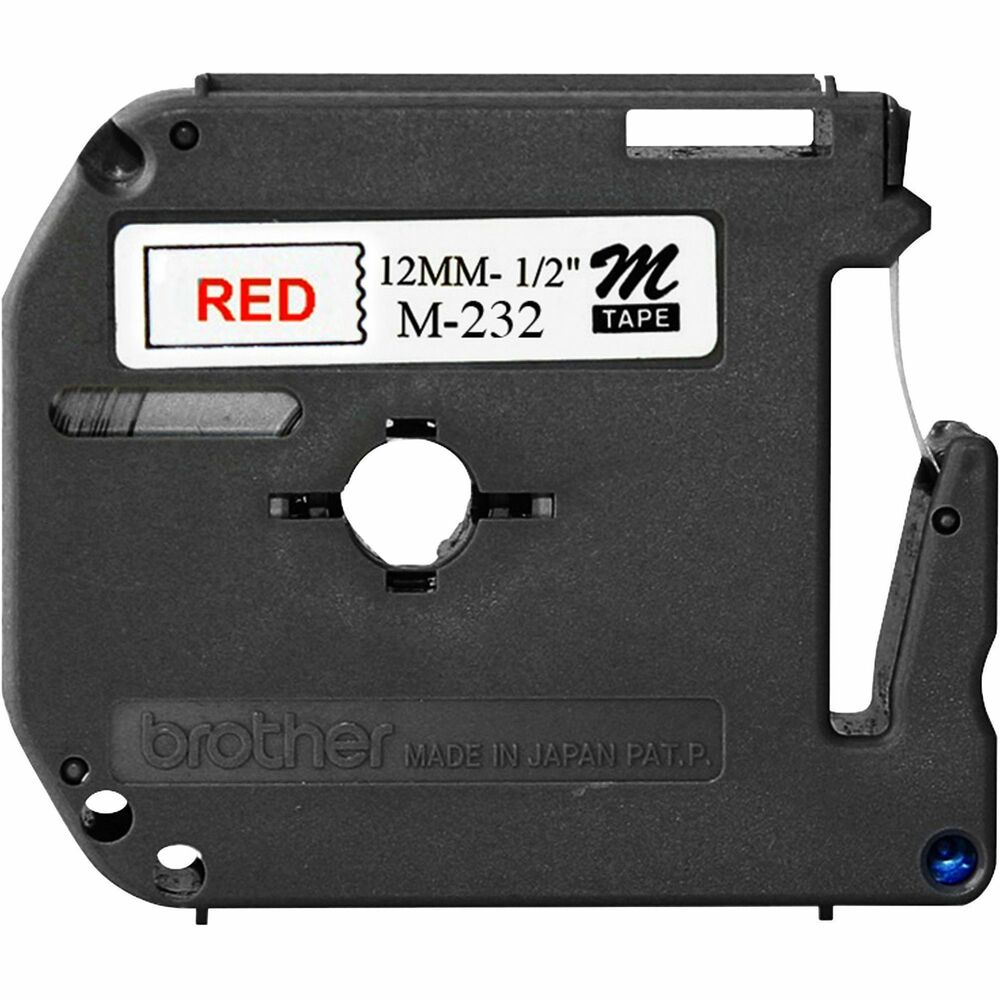 BRTMK232 - Create labels for home, home office, school or hobby applications using this 1/2" Red on White tape. It is designed for use with Brother P-Touch machines including PT-45M, PT-65SB, PT-65SCCP, PT-65SL, PT-65VP, PT-70, PT-70BBVP, PT-70BM, PT-70BMH, PT-70HK, PT-70HOL, PT-70HOT, PT-70SP, PT-70SR, PT-80, PT-80EU, PT-80SCCP and PT-90. Nonlaminated tape is perfect for indoor and light use. It yields 26.2'.