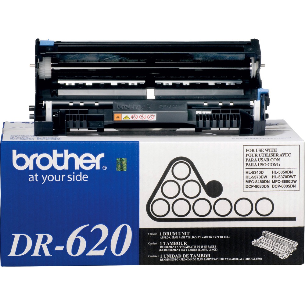 BRTDR620 - Drum is designed for use with Brother DCP-8080DN, DCP-8085DN, HL-5340D, HL-5350DN, HL-5370DW, HL-5370DWT, MF-C8480DN, MFC-8680DN and MFC-8890DW. It is part of a complete intelligent printing system to provide superior quality. Use only Brother Genuine replacement cartridges for superior results. Drum yields approximately 25,000 pages.