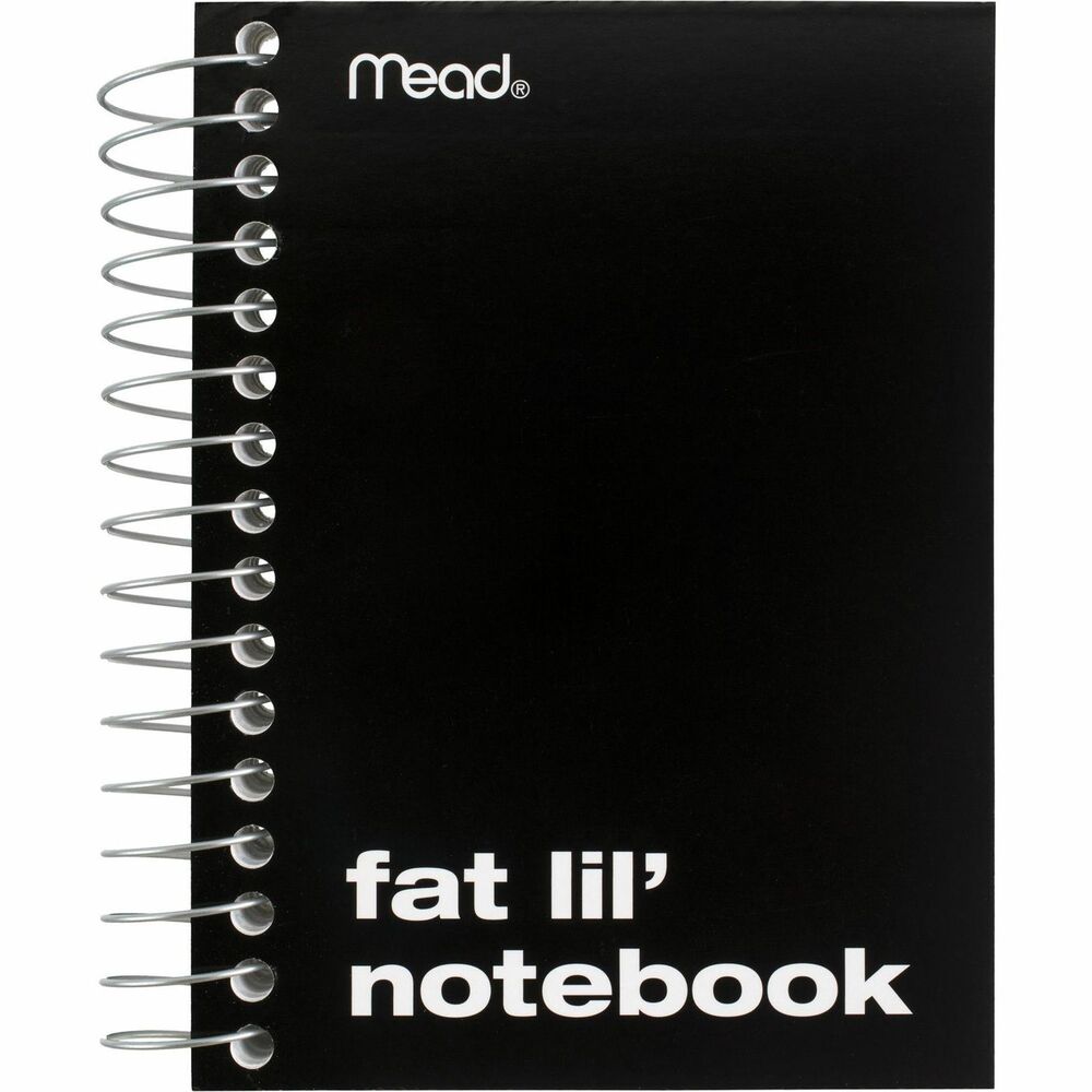 MEA45390 - Fat Lil Wirebound Notebook offers a compact size for easy note-taking on-the-go. It contains 200 sheets of college-ruled, white paper. Each sheet is perforated for easy removal. Wirebound notebook has a cardboard cover to protect your notes.