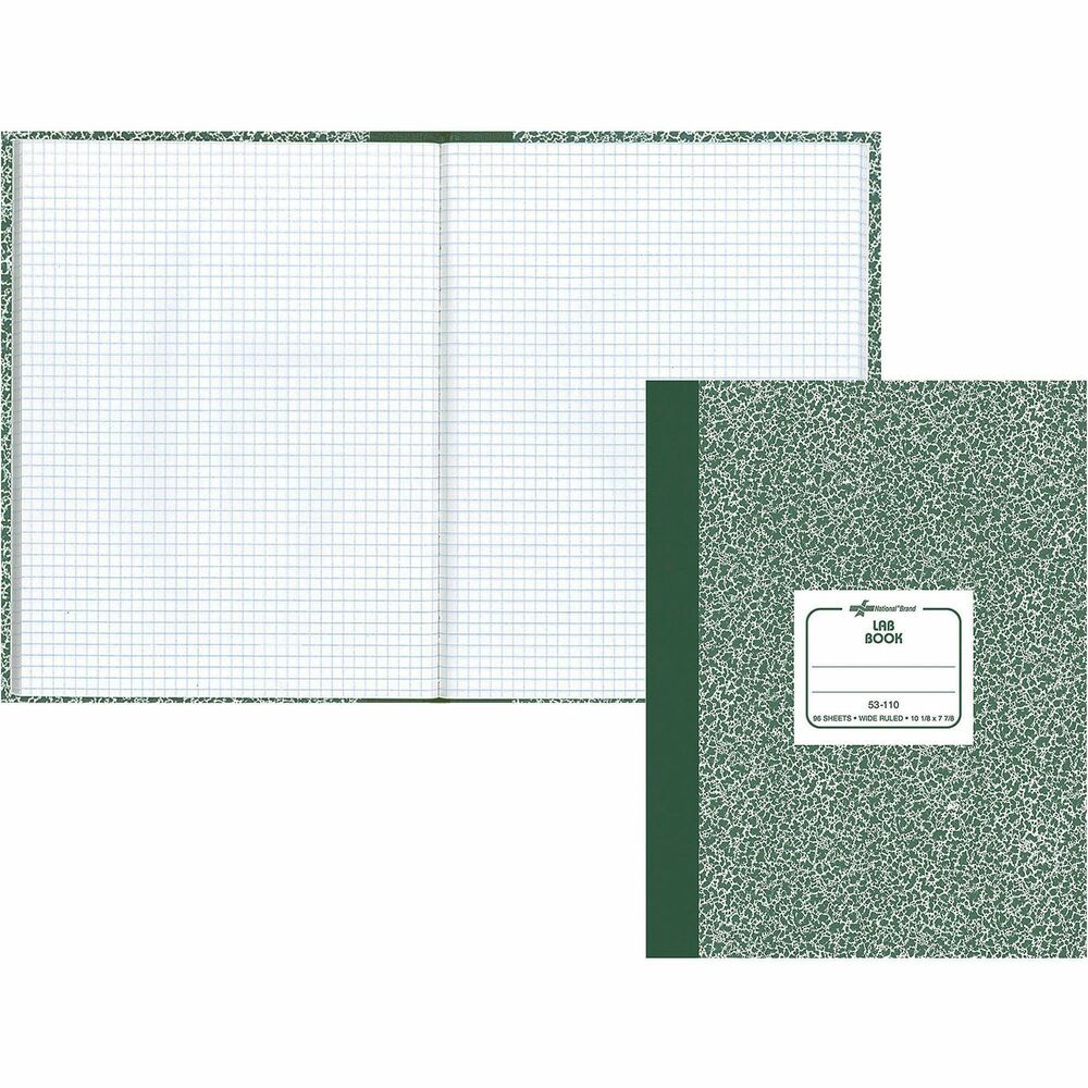 RED53110 - High-quality laboratory notebook is crafted from a durable and hard green marble cover to increase writing stability. Its 192 pages of premium white paper with 5 x 5 quad ruling provides plenty of space for permanent records. Sturdy design ensures your journal will be well-protected and have increased longevity. Center-sewn binding allows it to lie perfectly flat. Unlike traditional notebooks, it can also be folded back and lie perfectly flat when open to create a beautiful writing surface. This notebook is perfect and very useful for laboratories, and its perfect binding adds flexibility. This notebook is made of recycled post-consumer paper to preserve the environment by cutting down fewer trees and is FSC certified. This book is printed with a vegetable oil-based ink for less impact on the environment.