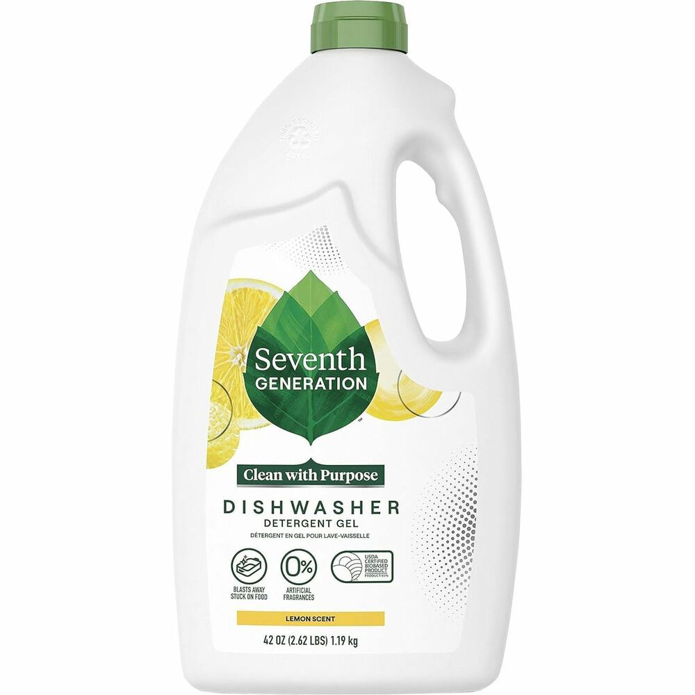 SEV22171 - Get sparkling results from plants, not petroleum, with this Natural Automatic Dishwasher Gel. Nontoxic formula uses plant-based enzymes for greater cleaning power and makes effortless work of whatever is waiting in your dishwasher. Dishwasher gel is free of chlorine, phosphates, dyes and synthetic fragrances. Lemon scent is derived from whole essential oils and botanical extracts. Dishwasher gel is USDA Certified Bio-based 70 percent and Kosher, gluten-free and Leaping Bunny Certified. Bottle is made from a high percentage of post-consumer recycled plastic (excluding colorant).