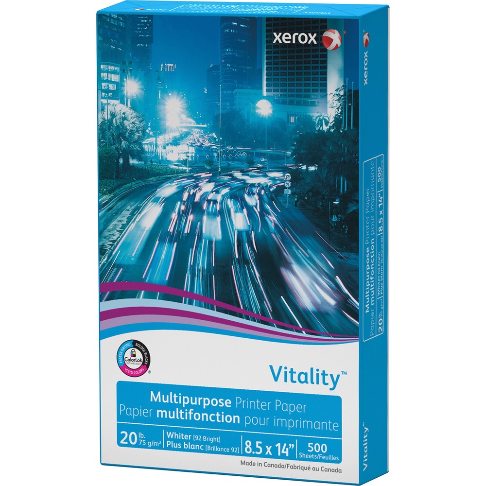 XER3R02051 - Whether you're a professional printer, buying for the whole office, making 500 copies, laser printing at work or using a desktop printer in your home office, you can always expect better results with Vitality paper. ColorLok technology delivers bolder blacks and vivid colors with inkjet printing for results that are sure to impress. Its smooth, high-quality design is 99.99 percent jam-free on high-speed digital printing equipment. Printer paper is designed to run in all types of printers and copiers and is perfect for high-volume printing.