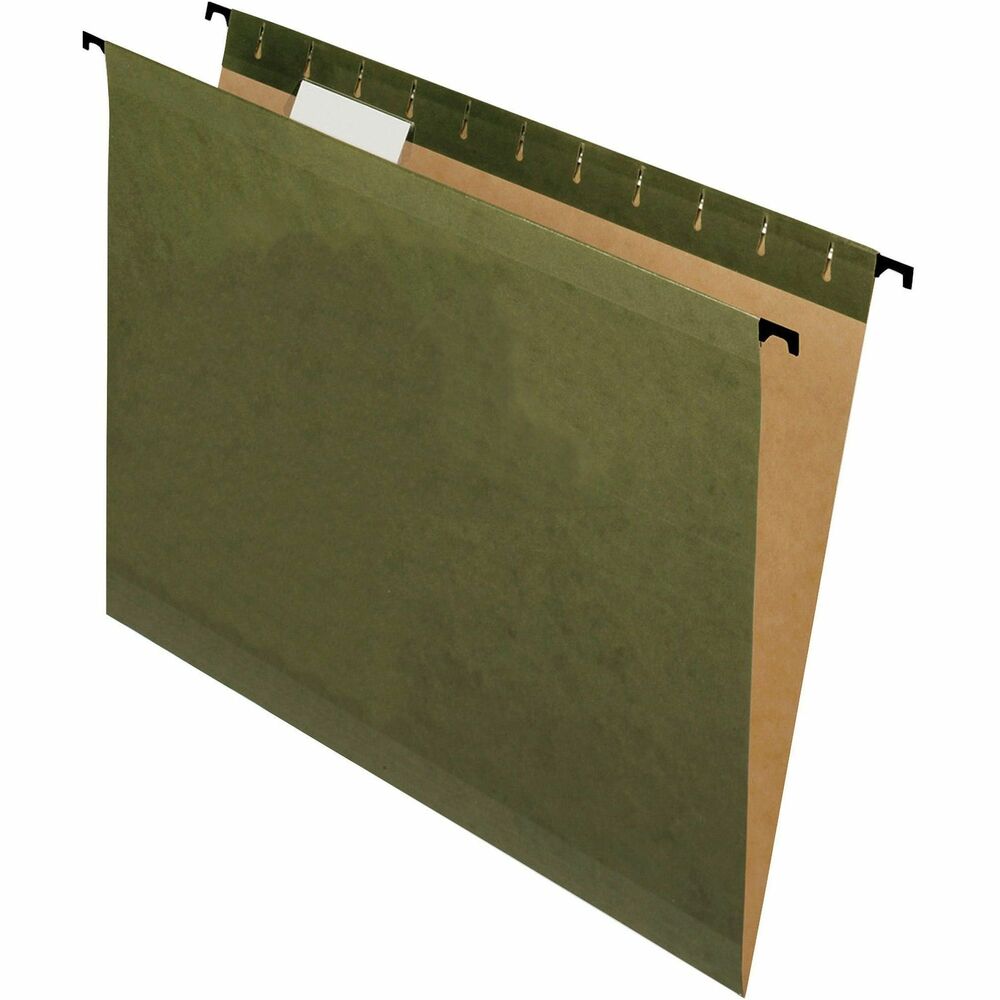 PFX615215 - Hanging file folders feature SureHook technology with longer plastic hooks and revolutionary, built-in tension springs so the rods bend less. Folders stay on rails and slide with ease. Reinforced polylaminated top and bottoms offer ultimate durability. Rods and hooks are strong and sturdy. Lighter interior prevents misfiles. Folders work with existing filing systems and hold letter-size documents. Acid-free, hanging file folders include clear, 1/5-cut tabs and printer-ready inserts.