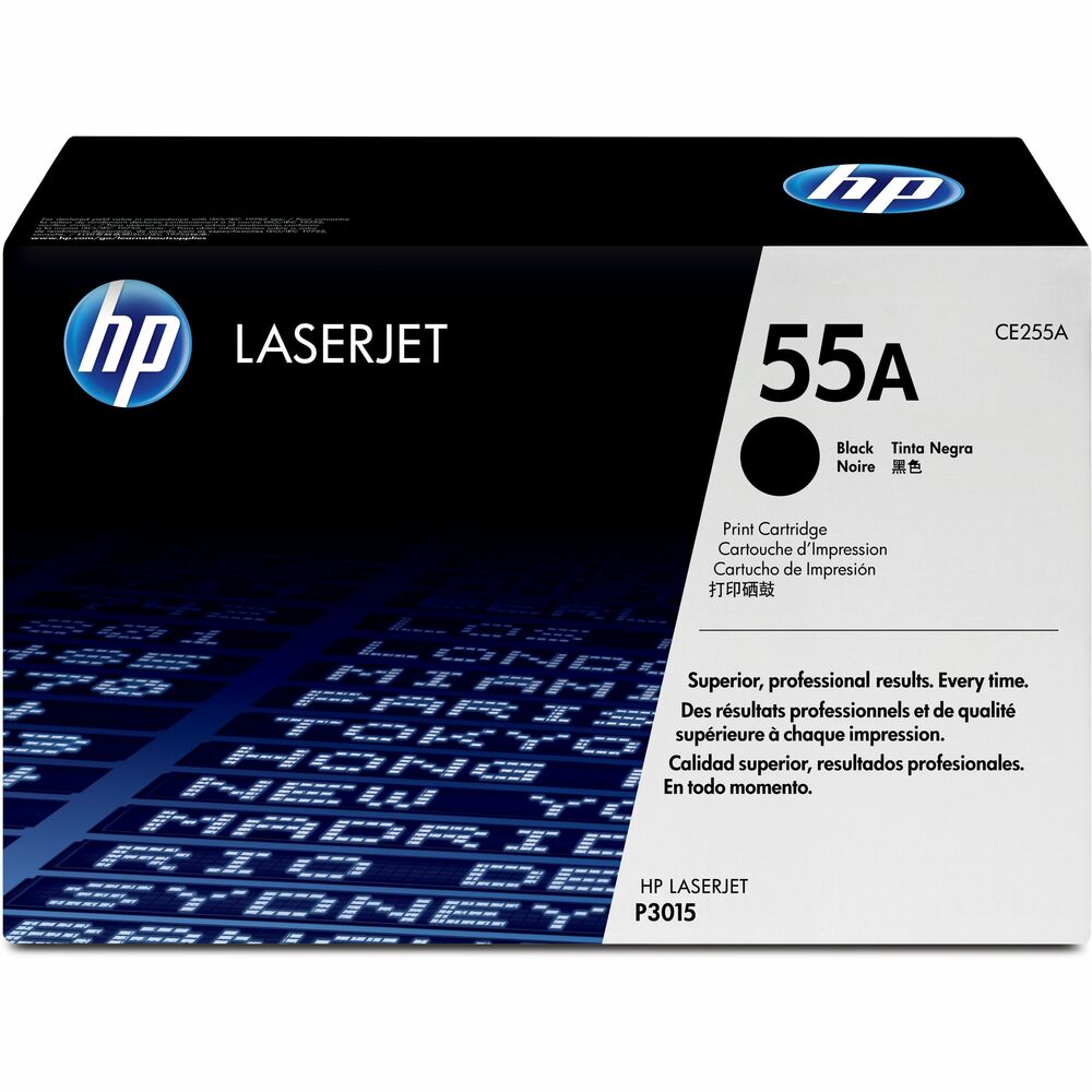 HEWCE255A - Toner cartridge delivers trouble-free printing, page after page, for peak office efficiency, day after day, in your HP LaserJet P3015 Series, Enterprise 500 MFP M525f, Enterprise 500 MFP M525dn, Enterprise Flow M525c and LaserJet Pro MFP M521dn. Uniquely formulated HP toner, the proven all-in-one cartridge design and built-in intelligence make Original HP toner cartridges the time-saving, cost-effective choice. HP 55A cartridge yields approximately 6,000 pages. More from the Manufacturer