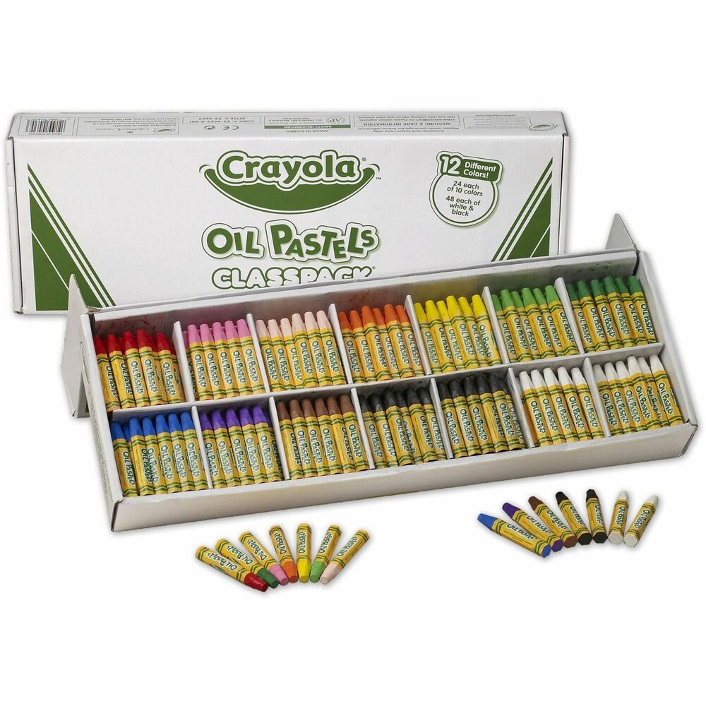 CYO524629 - Crayola Oil Pastels deliver a rich color and creamy laydown. Brilliant, opaque colors are easy to blend. Pointed tips allow detailed drawing. Hexagonal shape makes them easy to hold.