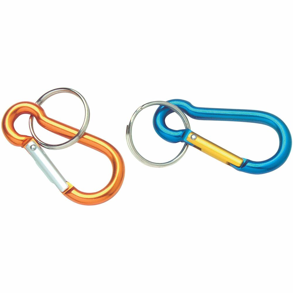 BAU41010 - This 2" carabiner key chain attaches to your bag or briefcase. Spring-hinge allows easy release of the clip and quick access to keys. Easy spring-hinge opening closes tight after you clip it. Each aluminum key chain meets or exceeds standard for RoHS compliance for lead, mercury, bromine, chrome and cadmium. Carabiner key chain mimics the look of the climber clip but should not be used in climbing. More from the Manufacturer
