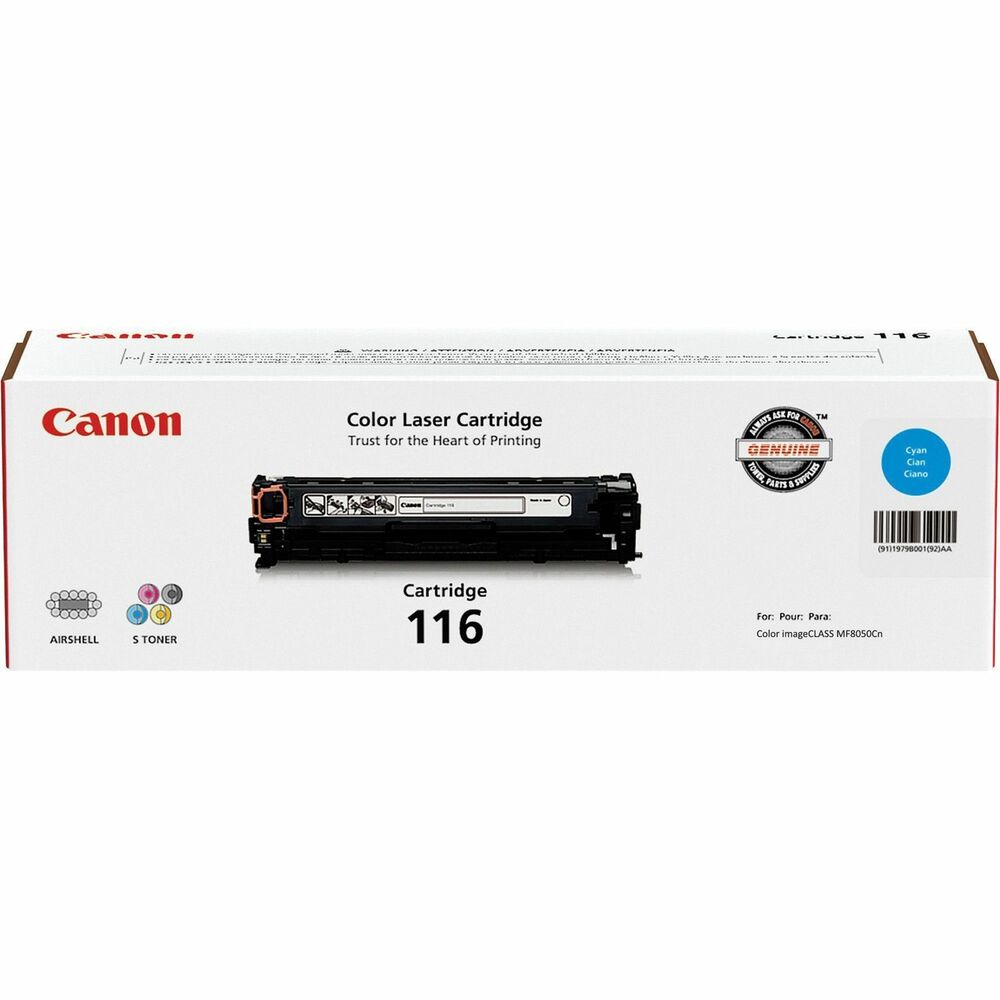 CNMCRTDG116CY - Toner cartridge is designed for use with Canon imageClass MF8050 and MF8080CW. With Canon Genuine Fax cartridges, you can be sure you have the right supplies for your printing needs. Using Canon Genuine products means a longer life for your Canon equipment, high yields, superior performance and the highest-quality output for your machine. Color cartridge yields approximately 1,500 pages.