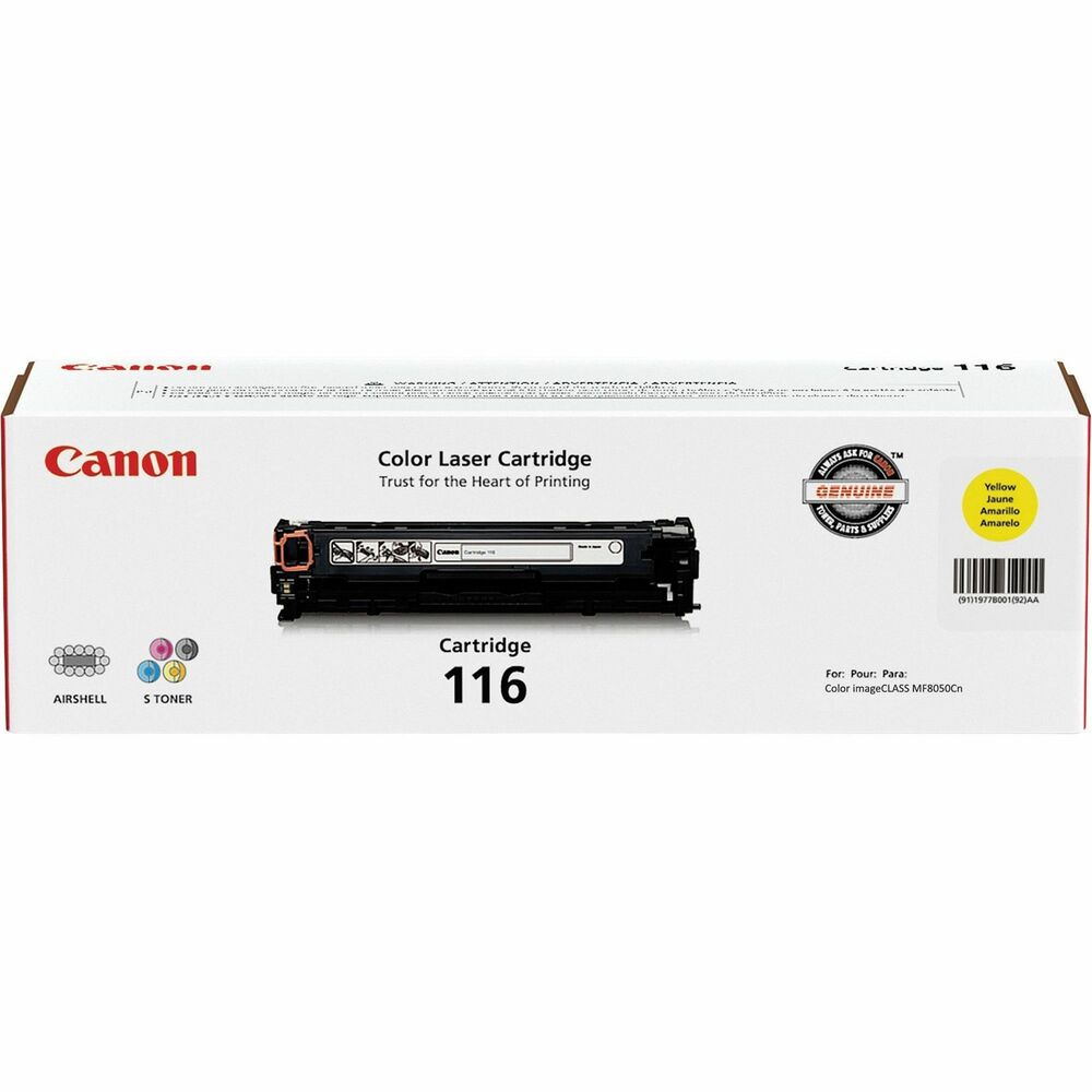 CNMCRTDG116YW - Toner cartridge is designed for use with Canon imageClass MF8050 and MF8080CW. With Canon Genuine Fax cartridges, you can be sure you have the right supplies for your printing needs. Using Canon Genuine products means a longer life for your Canon equipment, high yields, superior performance and the highest-quality output for your machine. Color cartridge yields approximately 1,500 pages.