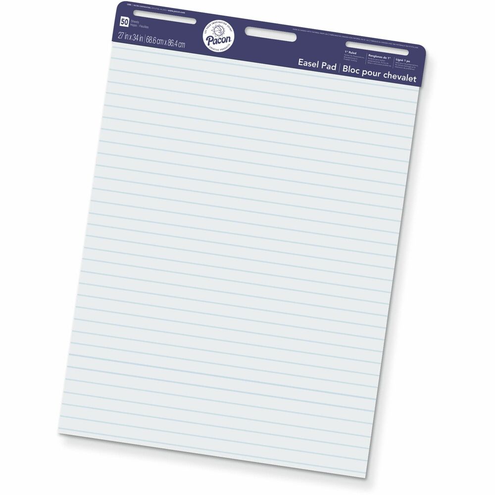 PAC3386 - Easel pads work great for meetings, presentations and classroom anchor charts. They feature high-quality, white sulphite bond paper and a convenient carrying handle for easy transportation. Easel pad is recyclable.